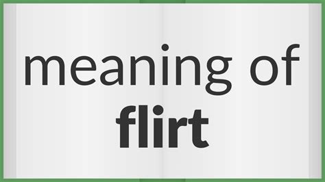 flirten|Meaning of flirt in English